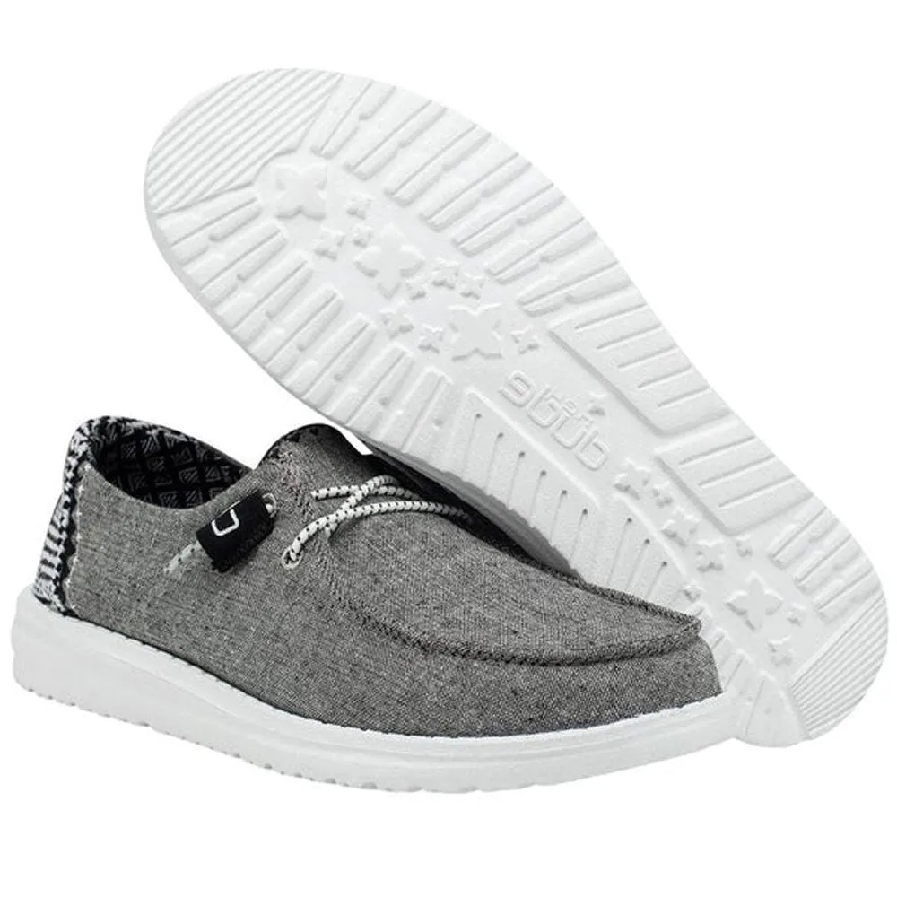 130124203 Hey Dude Youth Shoe Wendy Chambray Onyx