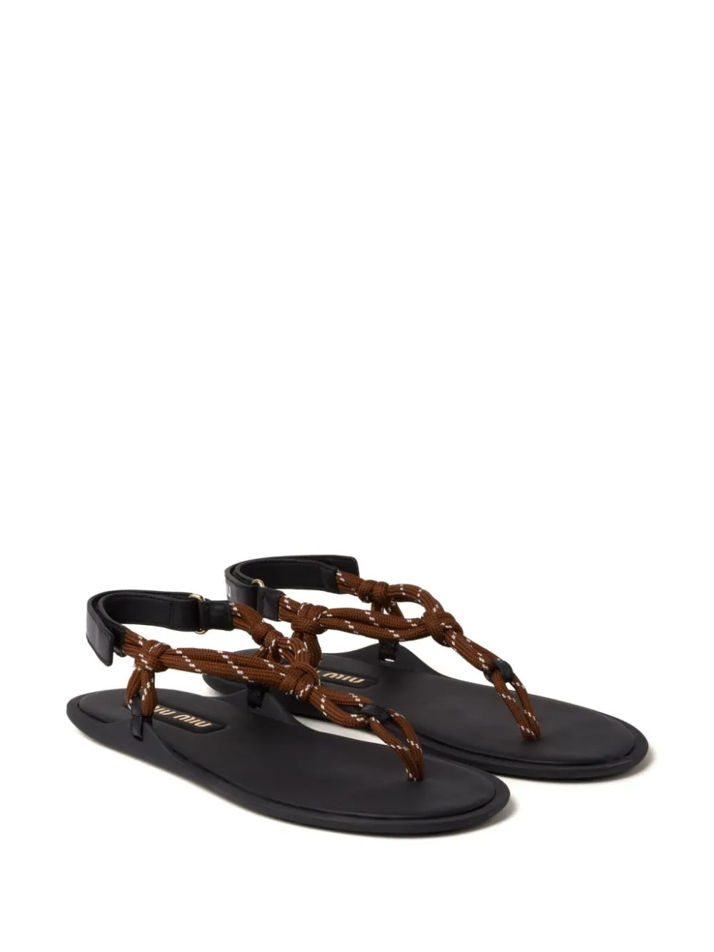 Ccord-strap leather sandals