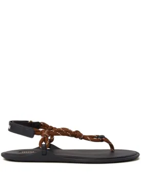 Ccord-strap leather sandals