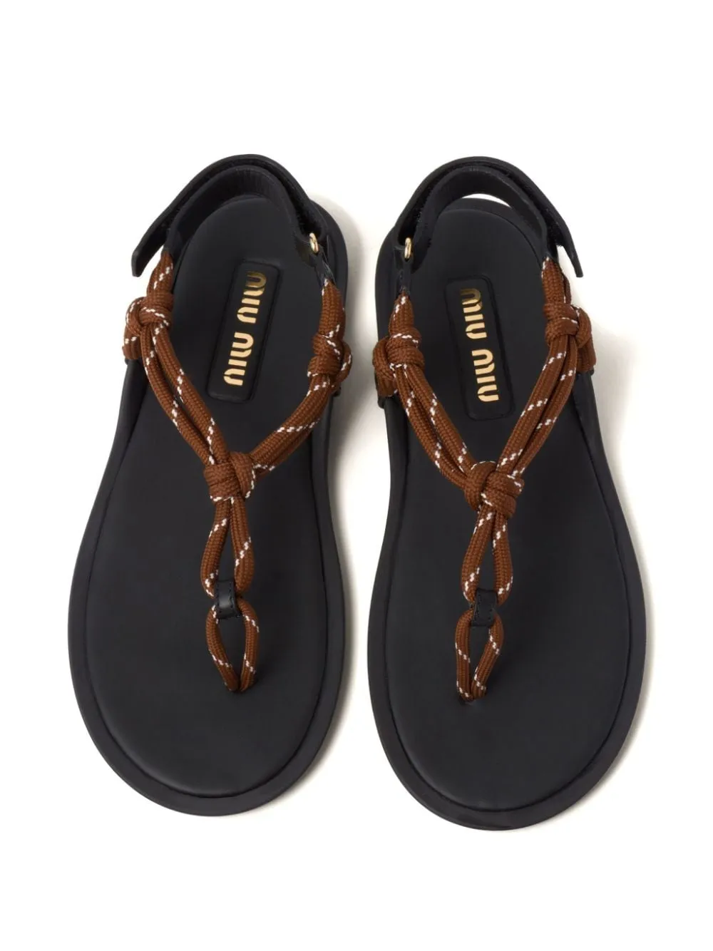 Ccord-strap leather sandals