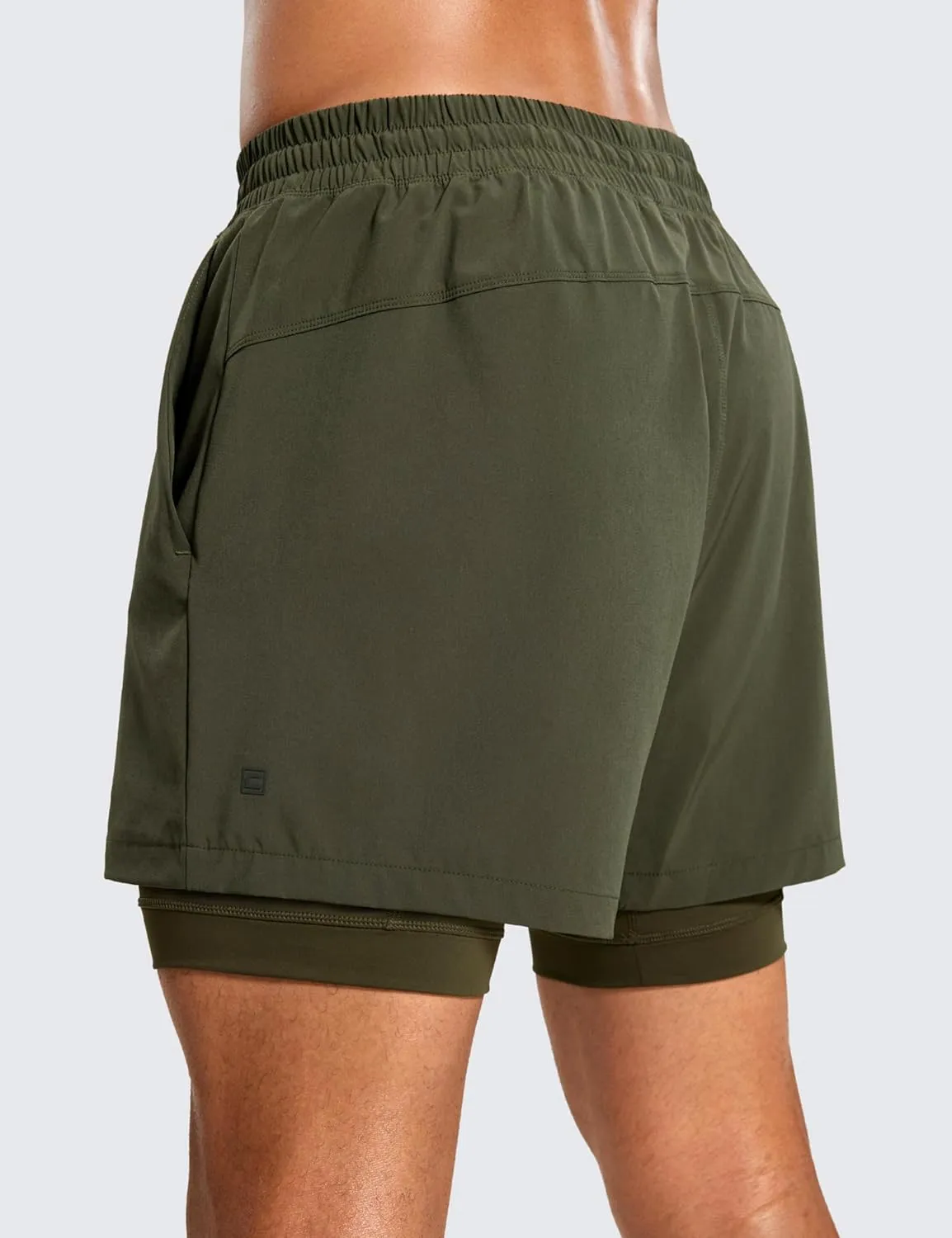 CRZ YOGA 2 in 1 Mens Athletic Shorts 5'' with Liner Quick Dry Lightweight for Running Sports Gym with Pockets