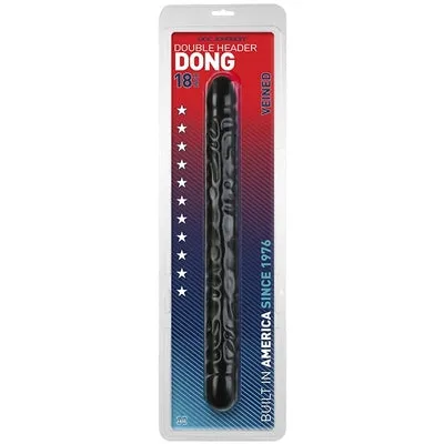 Dildos and Dongs Double Header 18" Veined - Black
