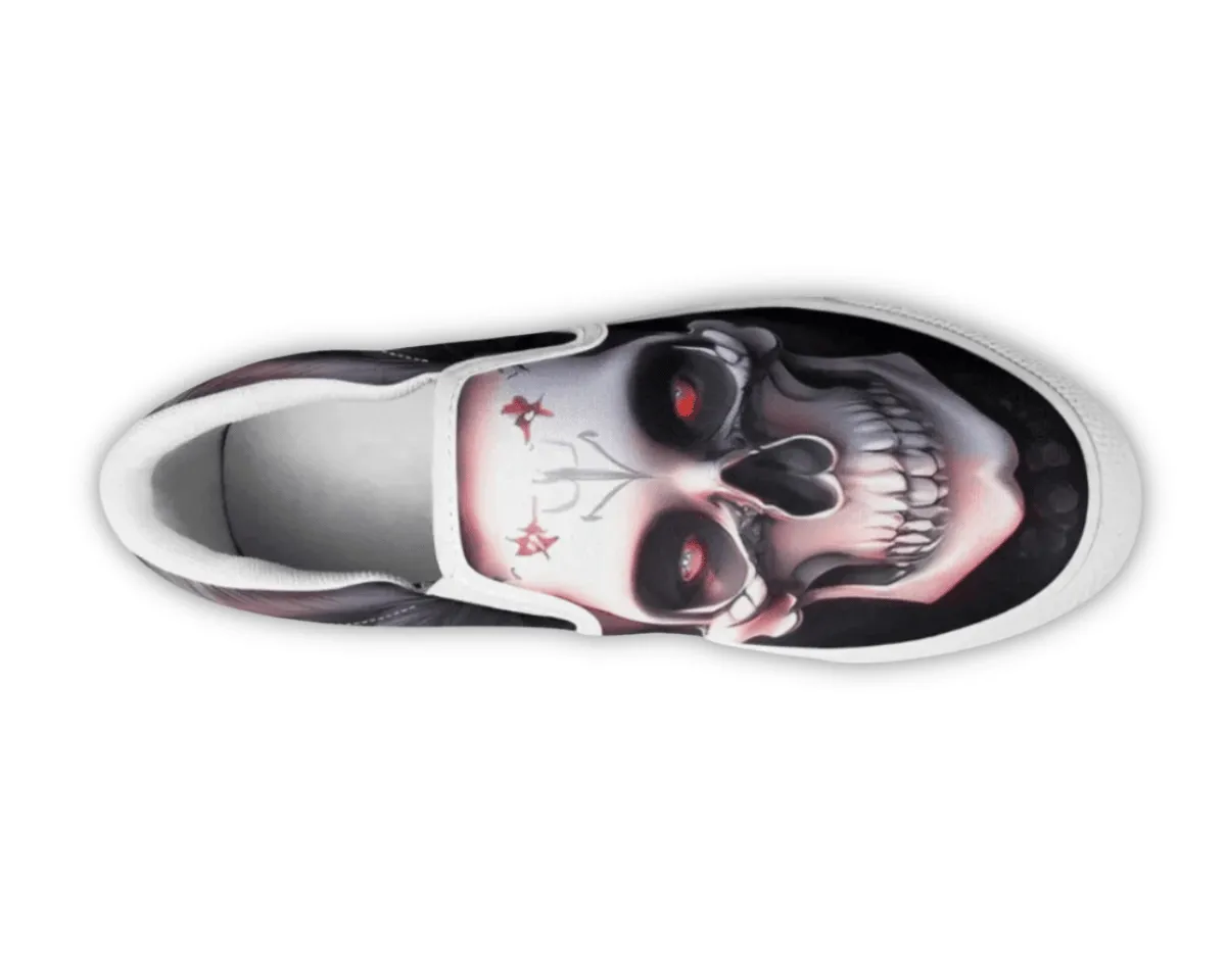 Feathered Skull Slip-Ons