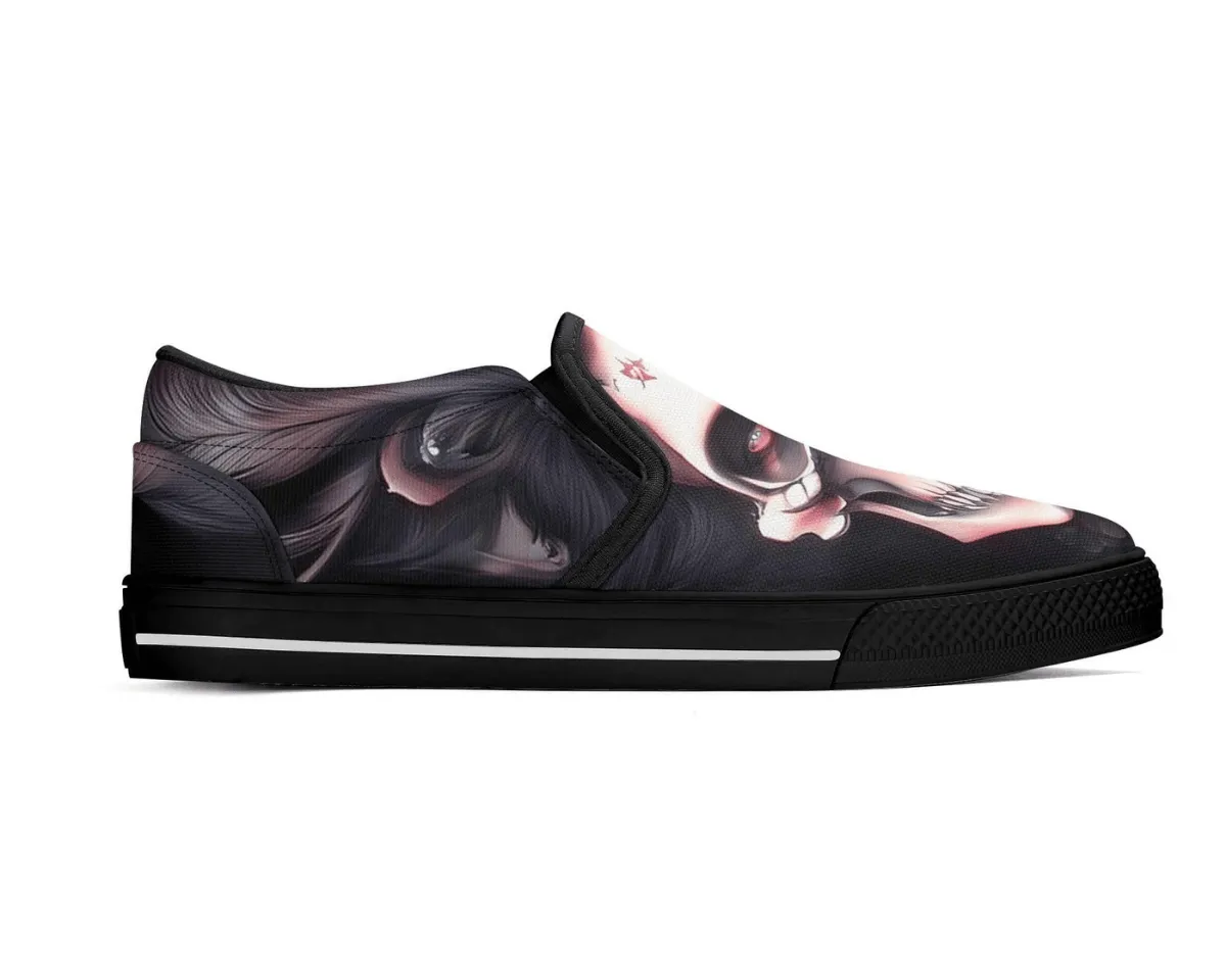 Feathered Skull Slip-Ons