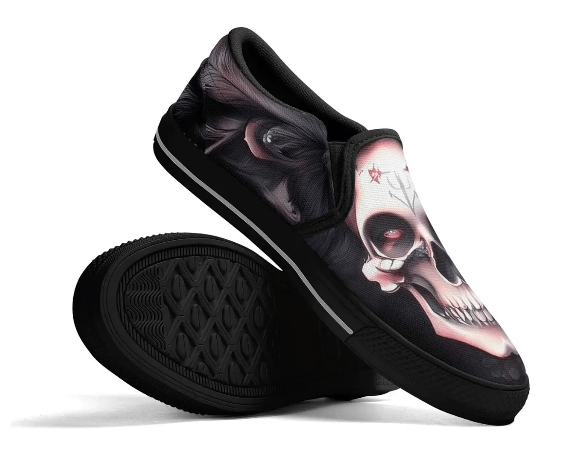 Feathered Skull Slip-Ons