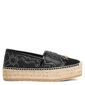Kim Gal black leather espadrilles