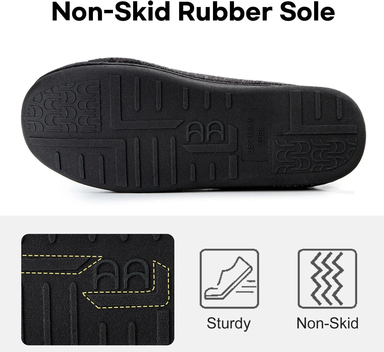 LongBay Women's Adjustable Slippers Non Slip Wide House Shoes Indoor Outdoor Diabetic Swollen Feet