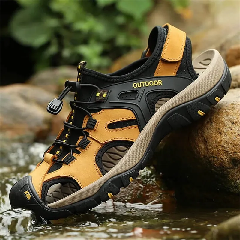 Mens Leather Sandals Hiking Shoes