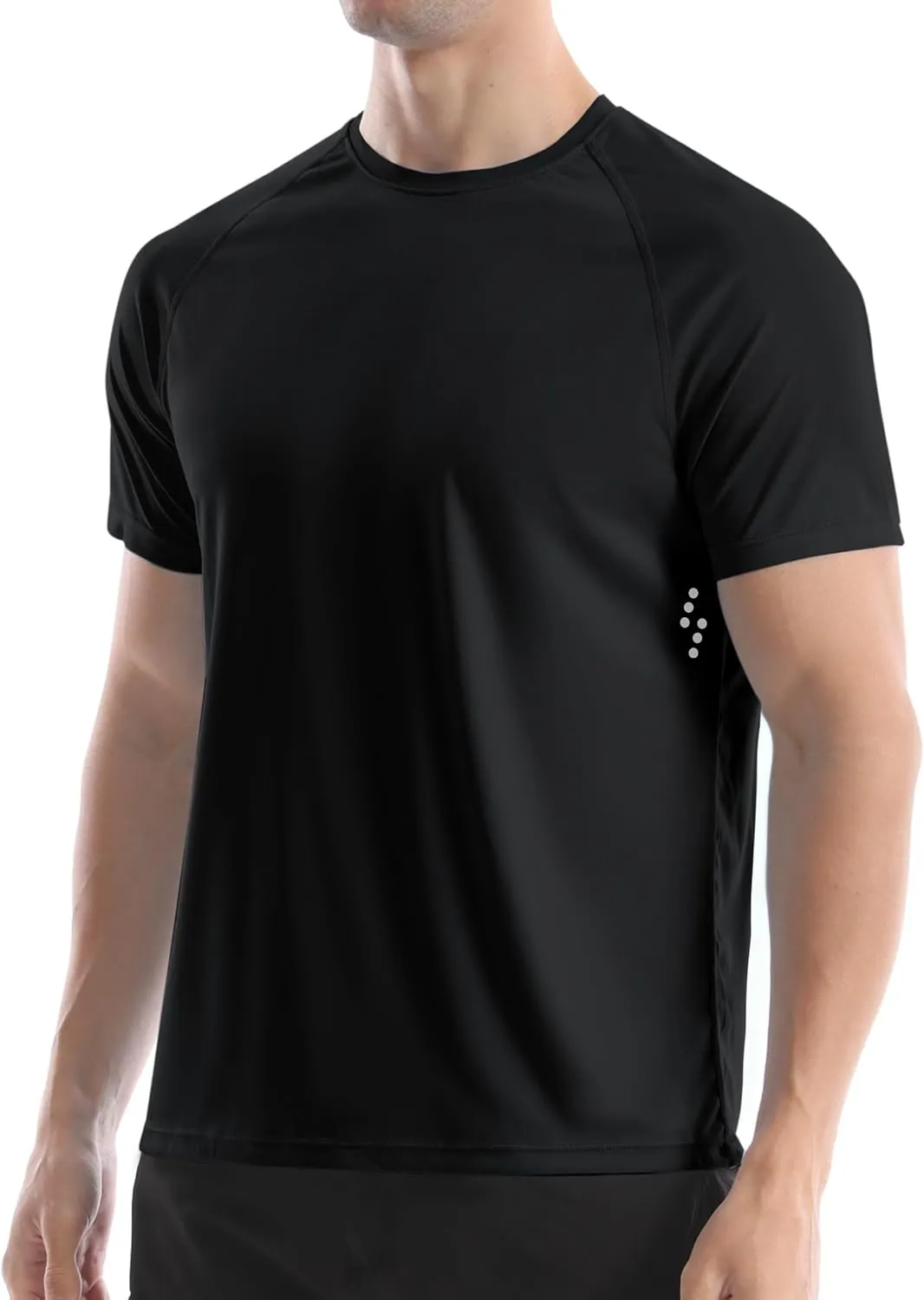Men's UPF 50  Swim Shirts, Sun Protection Short Sleeve Rash Guard, Quick Dry T-Shirt for Fishing and Surfing