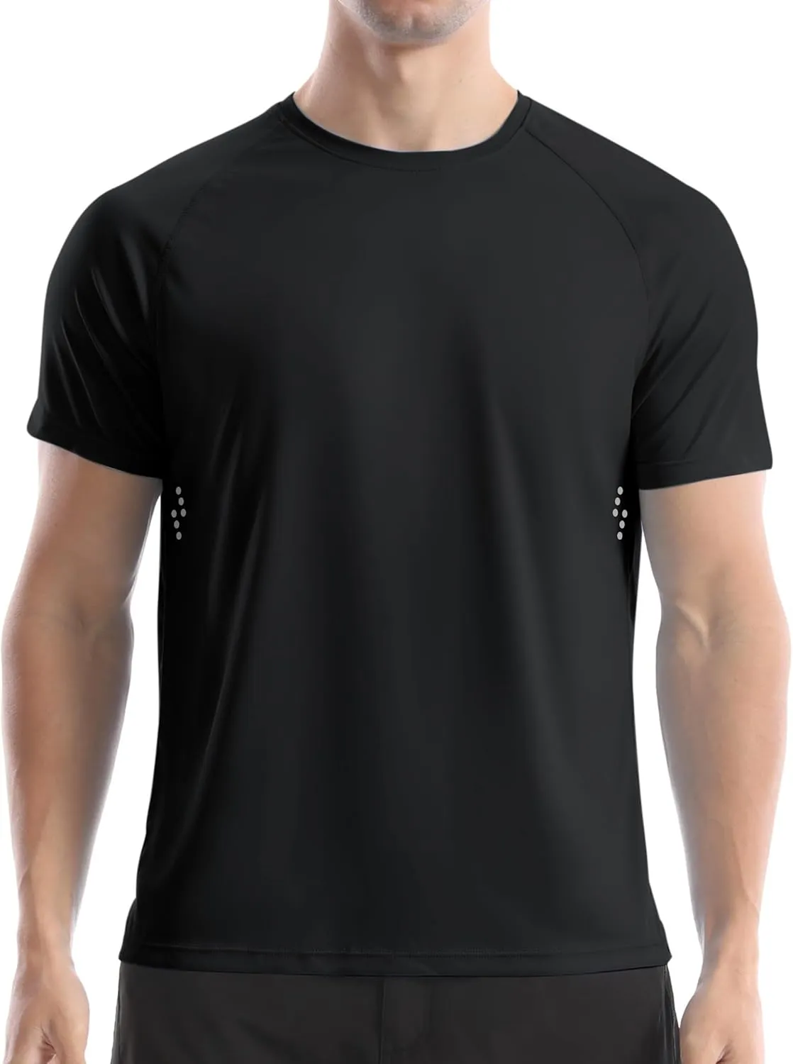 Men's UPF 50  Swim Shirts, Sun Protection Short Sleeve Rash Guard, Quick Dry T-Shirt for Fishing and Surfing