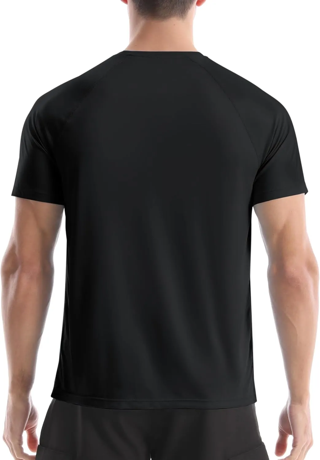Men's UPF 50  Swim Shirts, Sun Protection Short Sleeve Rash Guard, Quick Dry T-Shirt for Fishing and Surfing