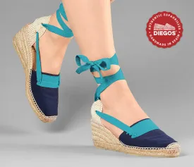 Navy blue Lola high wedge Basque espadrilles