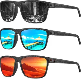 NSSIW Mens-Sunglasses Polarized Sunglasses Men : Classic Sun Glasses with UV Protection for Driving Fishing Golf 4 Packs
