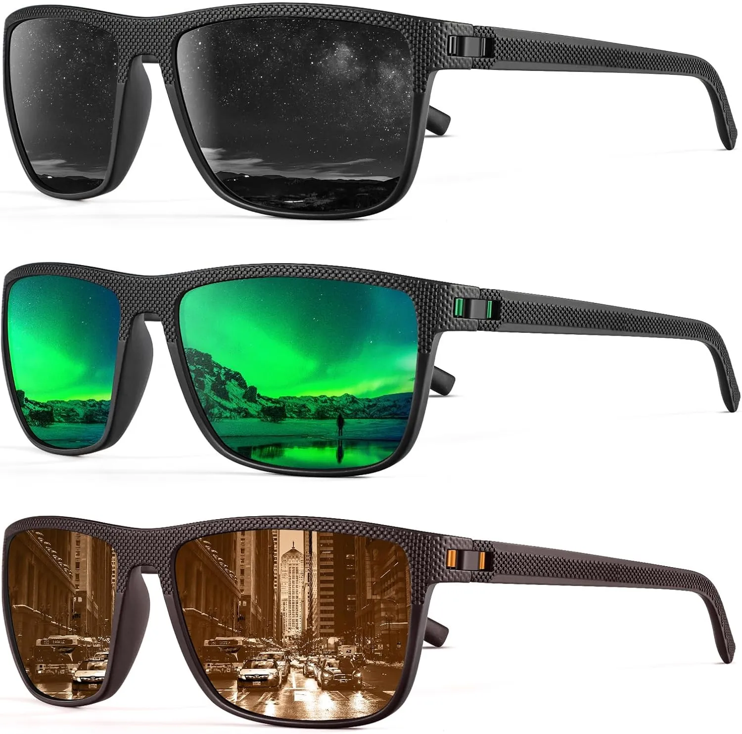 NSSIW Mens-Sunglasses Polarized Sunglasses Men : Classic Sun Glasses with UV Protection for Driving Fishing Golf 4 Packs