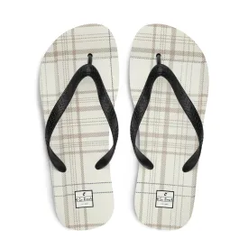 O'Lo Tan Plaid Flip-Flops