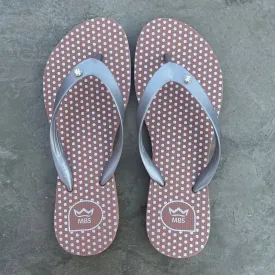 Polka Dots Natural and Silver Flip Flops