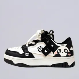 Sparkly Eyed Panda Chunky Black Shoes - Unisex
