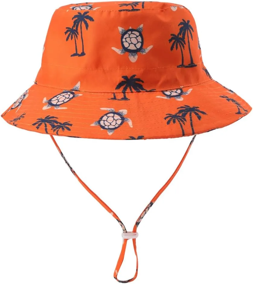 Toddlers and Baby Boys' 3-Piece Swimsuit Trunk and Rashguard Sun Hat Set