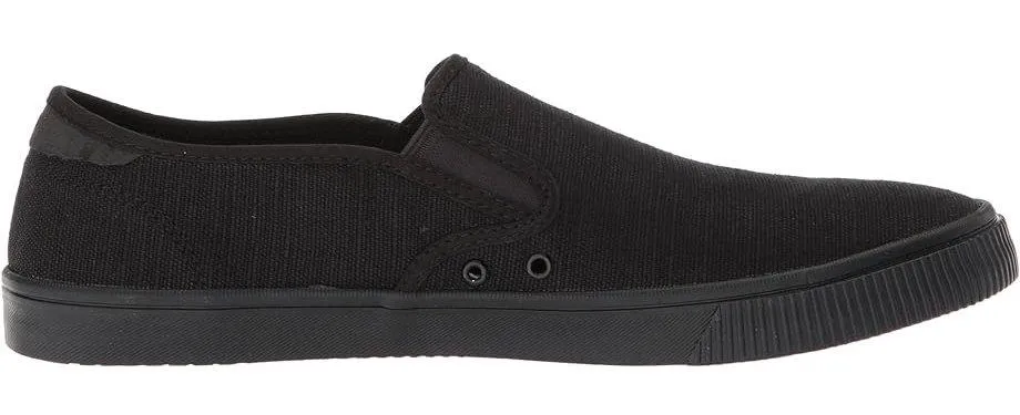 Toms Baja Black Black Mens Canvas Slip Ons Trainers Shoes