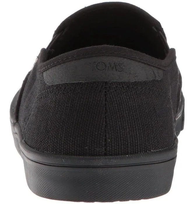 Toms Baja Black Black Mens Canvas Slip Ons Trainers Shoes