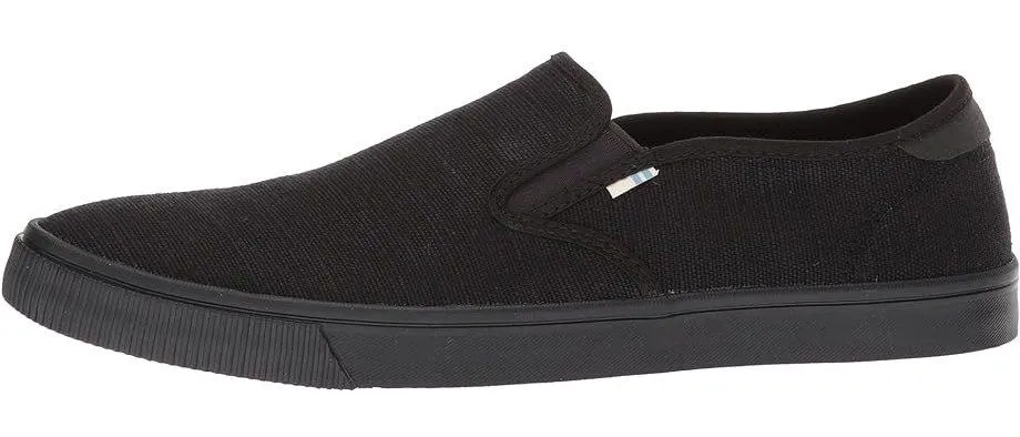 Toms Baja Black Black Mens Canvas Slip Ons Trainers Shoes