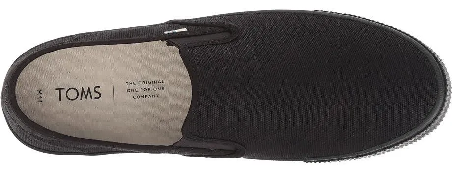 Toms Baja Black Black Mens Canvas Slip Ons Trainers Shoes