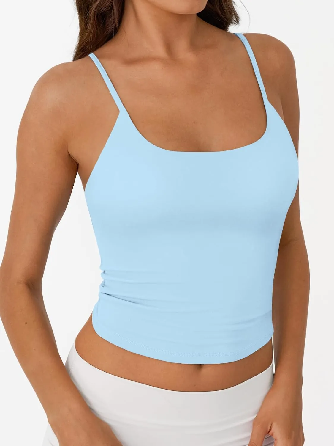Trendy Queen Womens Summer Tank Tops Double Lined Going Out Teen Girls Y2k Sleeveless Backless 2025 Workout Cami Adjustable