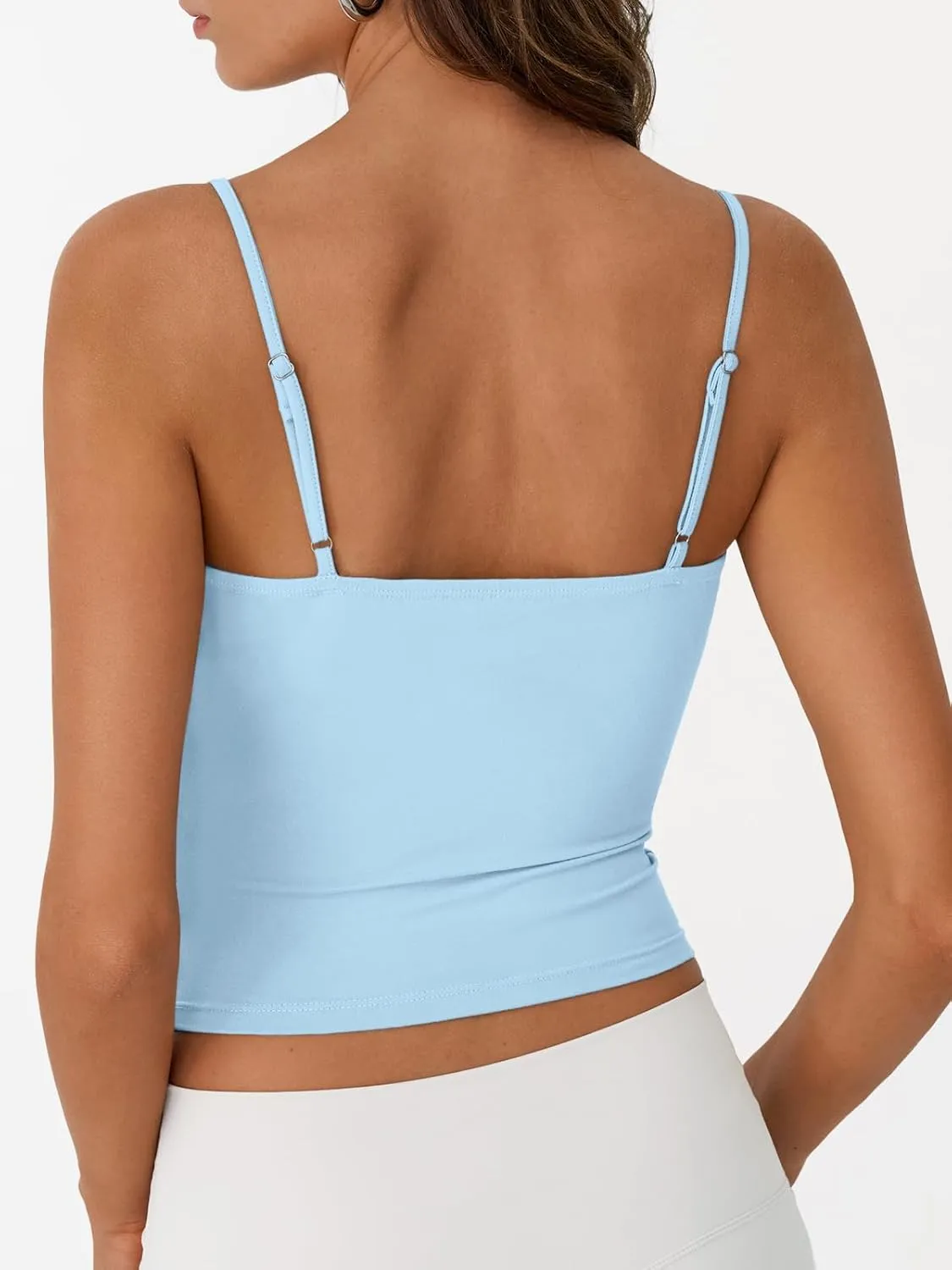 Trendy Queen Womens Summer Tank Tops Double Lined Going Out Teen Girls Y2k Sleeveless Backless 2025 Workout Cami Adjustable