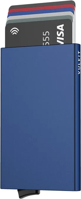VULKIT Pop Up Wallet, Slim Minimalist Credit Card Holder For Men and Women RFID Blocking Mini Metal Case